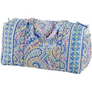Very Bradley Large Duffel in Blue Capri
